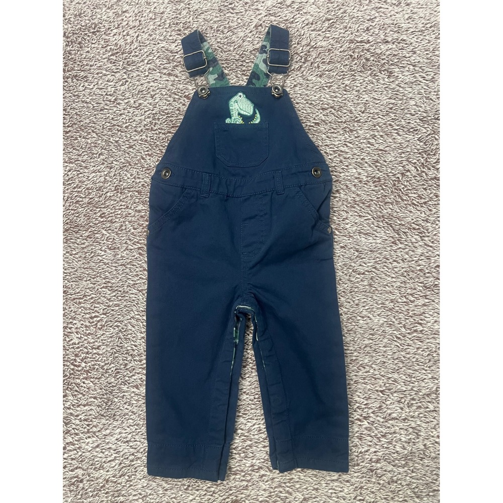 Tommy Bahama Baby Boys Overalls 6-9M Dinosaur Camo Navy Embroidered